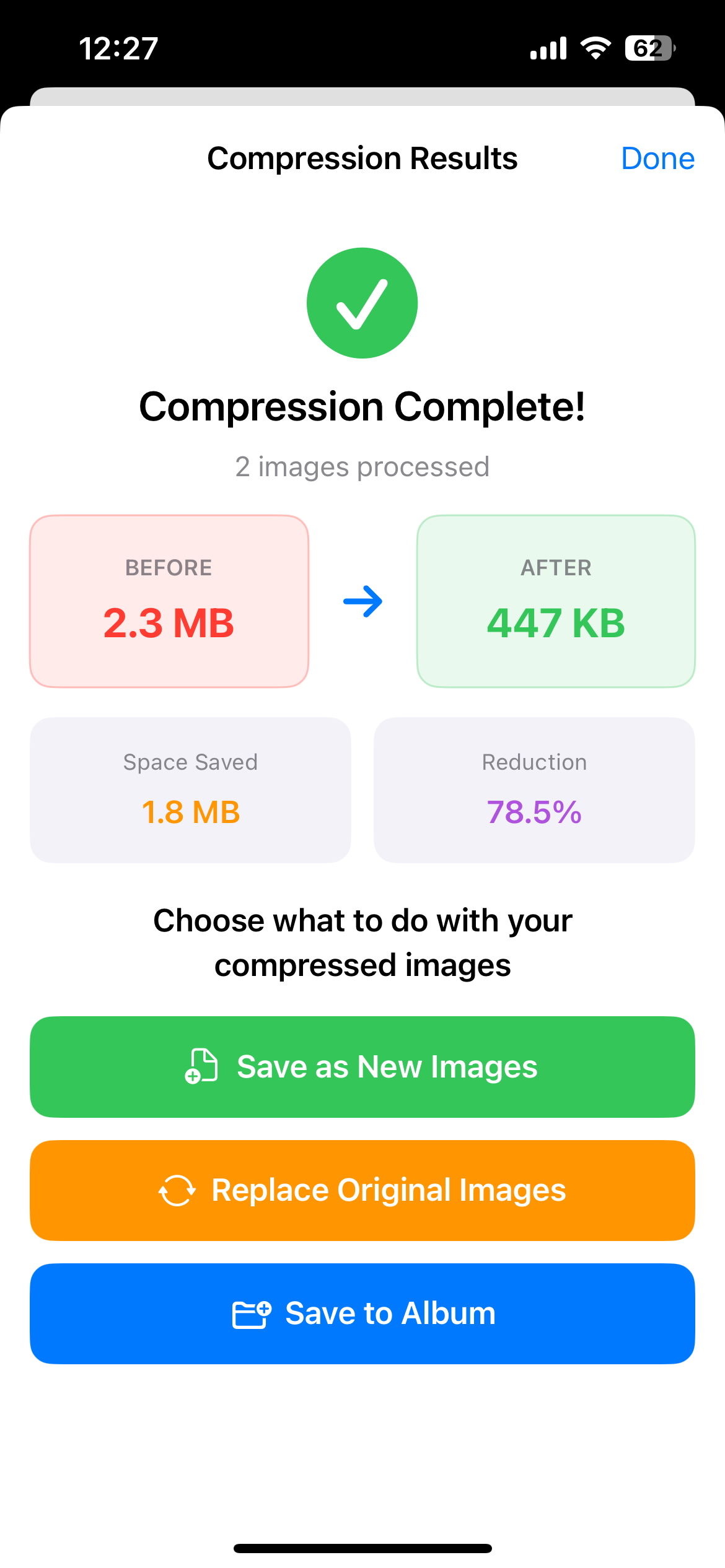 Compression settings